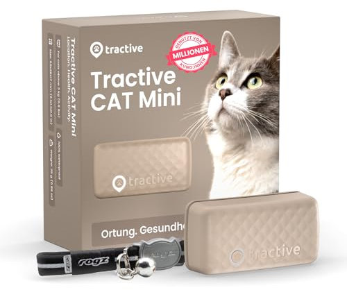Tractive - GPS gatto modello Mini | N. 1 sul mercato | Localizzazione in tempo reale | Cronologia delle posizioni | Monitoraggio dell'attività | Collare incluso