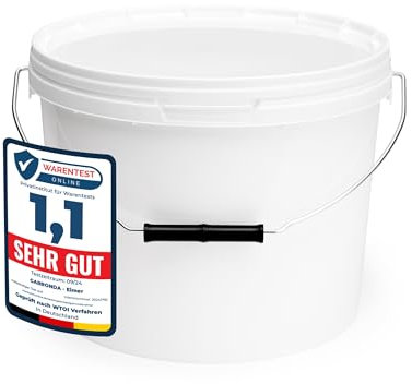 Garronda Secchio con Coperchio 12 L per la conservazione di Prodotti Alimentari e chimici 1 Pezzo Bianco GD-0071