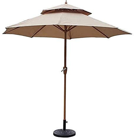 ASumPio Sonnenschirm, Gartensonnenschirm – 270 Cm, Garten-/Tischschirm Mit Kurbel, Sonnenschutz Uv70+ Für Terrasse, Balkon, Deck, Pool, Strand (Khaki)