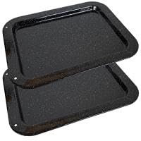 2 x Place4parts Universal Vitreous Enamel Baking Tray Sheet 365mm x 287mm, 36cm x 29cm