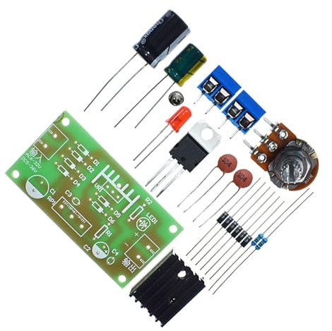 vreplrse DIY LM317 Fuente de alimentación regulada ajustable Piezas de capacitación para enseñanza Protección de zona segura y otros circuitos de protección.