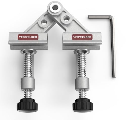 YESWELDER 10-180° Adjustable Tube Clamp with Swing Jaw, Aluminum Alloy Right Angle Coner Clamp for Welding, Woodworking, DIY Projects, Cabinet Making