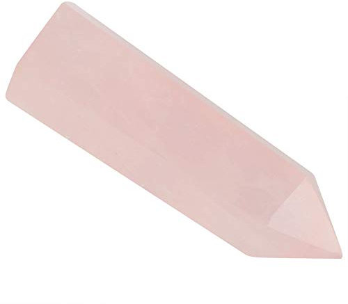 Sechseckiger Natürlicher Fluorit-Rosa-Quarz-Kristallstab für Heimbüro-Dekoration (Rosenquarz 6-7cm)