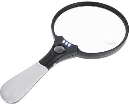 TOVINANNA Handlupe Mit Ergonomischem Griff Und Led-lichtern Vergrößerung Handheld-leselupe Für Zuhause Senioren-lesehilfe Hellem Licht Praktisches Vergrößerungswerkzeug