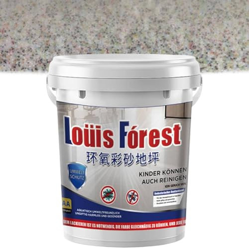 Louis Forest - Pintura epoxi para pisos, revestimiento de suelo Louis Forest, sin olor penetrante, revestimiento epoxi de alto brillo efecto mármol, impermeable, antideslizante, pintura epoxi a base