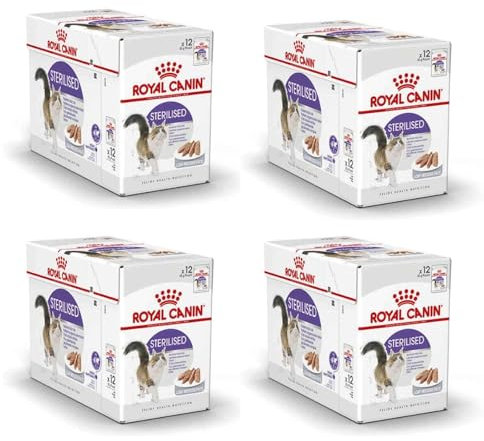 ROYAL CANIN Sterilised Mousse | 4er Pack | 4 x 12 x 85 g | Alleinfuttermittel für ausgewachsene Katzen | Speziell entwickelte Feuchtnahrung für kastrierte Katzen ab dem 12. Lebensmonat
