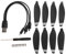 Fydun 8PCS -Drohnen -Propeller Plastik Leichtes Ruhige RC -Drohnenschale 3 in 1 Ladekabel für E88 E58