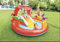 Swimming Pool Kids with Inflatable Water Slide - Garden Water Play Centre - Inflatable Swimm Pool with Toys - Childs Paddling Pool with Slide (Red)