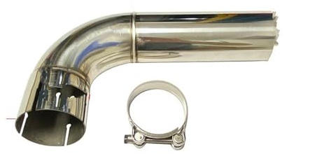 Auspuff Endrohr Das Autozubehör: Das Um 90 Grad Drehbare Auspuffrohr Aus Edelstahl. Der Schalldämpfer Ist Mit Dem Winkelstück Verbunden Auto Auspuffrohr(51mm-54mm)