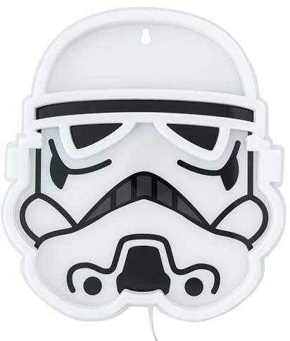 Paladone Stormtrooper Helmet LED Neon Wall Light, Officially Licensed Star Wars Lamp with Power Cord for Home, Bedroom, Living Space Decor, Gift for Fans