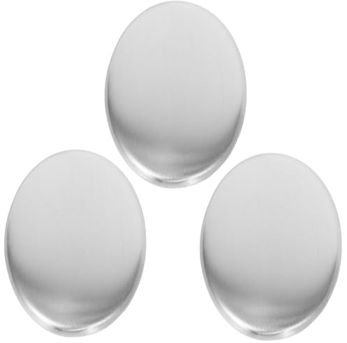 Savonnette en Acier Inoxydable Anti-odeurs 3 Pièces Argenté | Mains Après Aliments Odorants, Usage la Cuisine, Compatible Lave-vaisselle