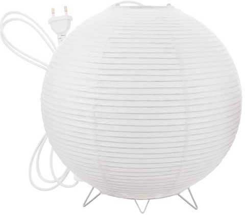 Veemoon Papierlampe Tischlampe mit Glühbirne, Orange, Weiches Licht