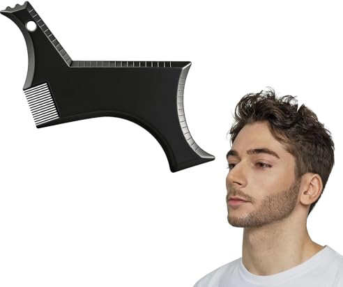 Bart Schablone,Bartschablone,Bartschablone Herren, Bart-Schablone,für Bart-Styling, Einfache Formen, Trimmen und Stylen, Bartlinie,für Kinnbart Koteletten Hals