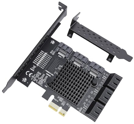 GEERYZHE PCIe-zu-9-Port-3.0-Erweiterungskarte, 6-Gbit/s-Controller-Adapter, Unterstützt SSD-HDD-Festplatten, Hochgeschwindigkeits-Datenübertragung, Desktop-PC-Speicherlösung