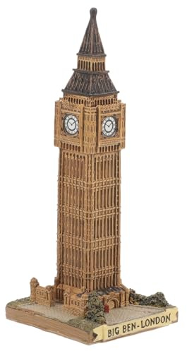 POPETPOP Große Big Ben Deko Miniatur aus Kunstharz mit Einfachem Künstlerischem Design Verschleißfest und Praktisch für Wohnzimmer und Schreibtischdekoration