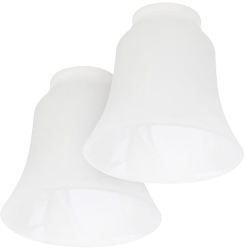 Abat-jour en Verre de Rechange E27, Lot de 2, Blanc | Plafonnier Suspendre, Structure Robuste, Design Simple et Créatif, Format Pratique