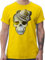 T-Shirt Herren - Kompatibel Oktoberfest - Totenkopf mit Filzhut - 3XL - Gelb - bayrische t Shirts männer Oktoberfest- Shirt bayerische Mode Kurzarm Trachten Tshirt bayerischer für Trachtenmode