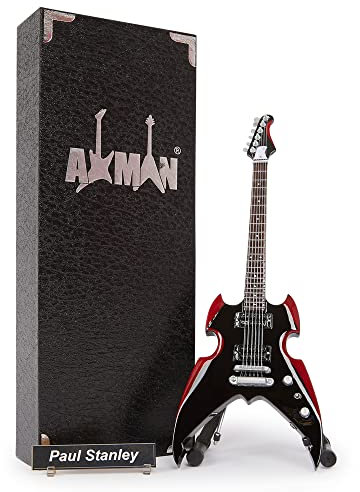 Paul Stanley (Kiss): Silvertone Apocalypse Pro – Miniatur-Gitarren-Nachbildung – Musik-Geschenke – Handgefertigtes Ornament 1/4 Maßstab