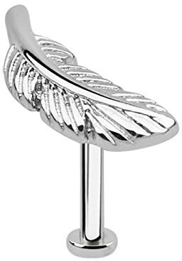 Ohr Mini Flat Piercing Schmuck Helix, Tragus Feder, Labret in 1,2 x 4 mm (Paar)