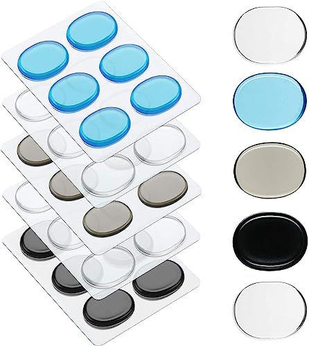 Fiada 30 Stück Trommeldämpfer Gele Silikon Gel Pads Weiche Trommeldämpfer für Becken Klangkontrolle (Transparent Weiß, Schwarz, Blau, Grau)
