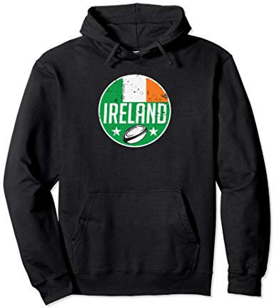 Ireland Rugby Shamrock Flag Jersey Irish Supporter Fan Gift Pullover Hoodie