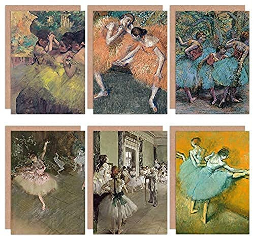 Artery8 Edgar Degas Ballet Dancers Tutus Impressionist Girls Fine Art Greeting Card Pack of 6 T�nzer M�dchen
