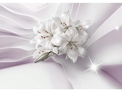 Runa Art Fototapete Blumen Lilien 352 x 250 cm Vlies Tapeten XXL Moderne Wandtapete Wohnzimmer Schlafzimmer Violett 9000011a
