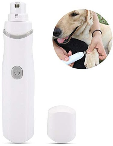 Pet Claws Nail Grinder, Electric Battery Operated Pet Nail Trimmer Clippers Portable Dog Grooming Grinding Tool for Pet Dogs Cats (Grey)
