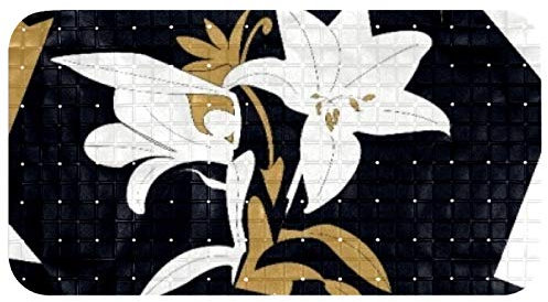 Bennigiry Tapis de douche massant antidérapant pour salle de bain Motif fleur de sang 35 x 67 cm