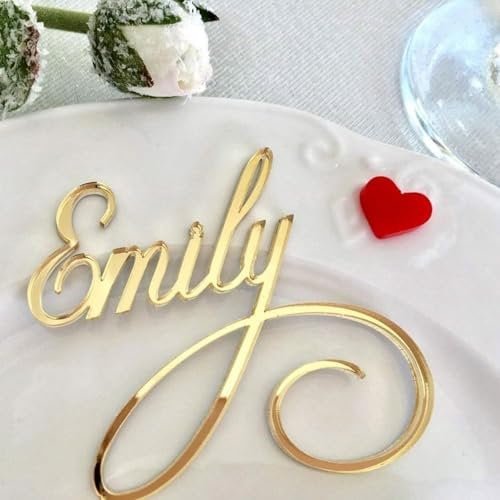 Individueller Tischkarten, Platzkarten, Namensschilder, Name für Hochzeit Deko, Tischdeko, Schriftzug Holz, Namensschriftzug aus Acryl, Laser geschnittene Namen, Personalisierter Braut Bräutigam