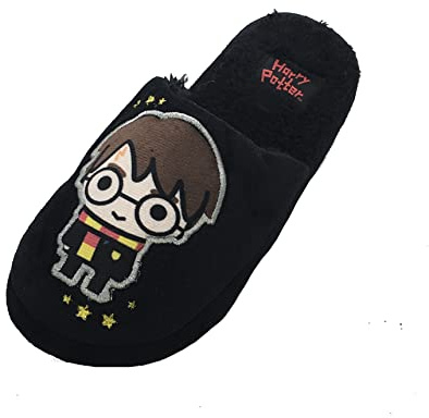 Harry Potter, Pantoufles Mules pour Filles, Noir, Scarf, Taille 4 UK, 37 EU