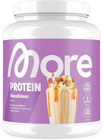 MORE Protein, Cinnalicious, 600 g, Mix aus Whey Konzentrat und Casein ideal zum Muskelaufbau und -erhalt, mit Laktase - made in Germany