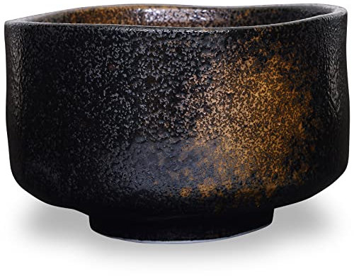 Product of Gifu Japan Japonés Hecho a Mano Matcha Té Tazón Negro, Ceremonia De Té Verde, Auténtica Cerámica Mino Ware, Kuro Sakin Gesho Cerámica Chawan