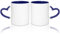 MR.R Lot de 2 tasses à café vierges à sublimation de 325 ml avec intérieur bleu foncé et poignée en forme de cœur