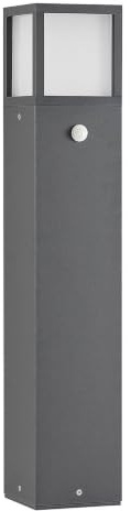 Lucande Outdoor Lights with Sensor Dewari Motion Detector (Modern) in Silver Made of Aluminium (1 Light Source,) from Garden, Path Bollard lamp Pillar