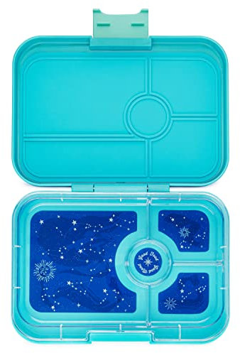 Yumbox Tapas Larger Size - 4 Compartment Leakproof Bento Lunch Box for Pre-Teens, Teens & Adults (Antibes Blue - Zodiac)