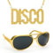 Wishstar 70er 80er 90er Kette Brille Set, Disco Kette Gold, Retro Sonnenbrille Goldene, Hustler Rapper Hiphop Kostüm, Disco Goldkette Accessoires für Cosplay Halloween Fasching Karneval