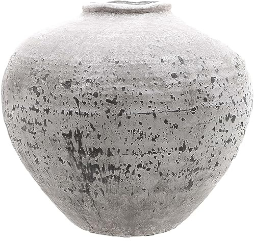 Hill Interiors Regola Ceramic Stone Effect Vase (31cm x 35cm x 35cm) (Stone)