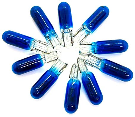 MAXXONI - 10x W1,2W 12V T5 Glassockellampe Tachobeleuchtung Tacho Innenraumbeleuchtung (10x Blau)