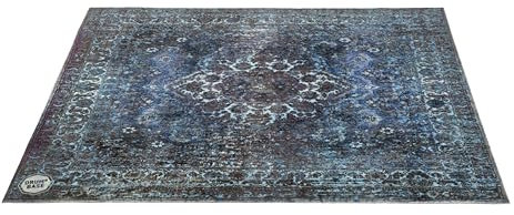 DRUM N BASE Vintage-Teppich, persische Trommel, blau, 185 x 160 cm