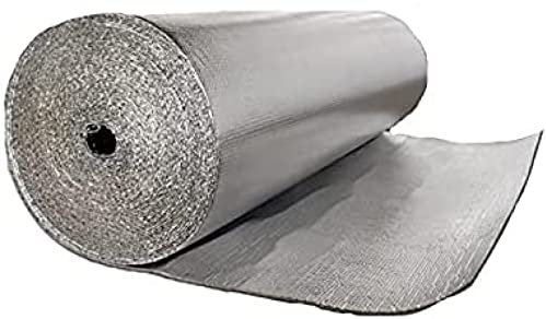 Pealihuy Isolier-Luftpolsterfolie, Isolierrolle, Doppelt Aluminiumisierte Luftpolster-Dämmfolie, Zur Wärmefolienisolierung Für Wände, Dächer, Böden, Dachböden,1x30m/3.2x98.4ft