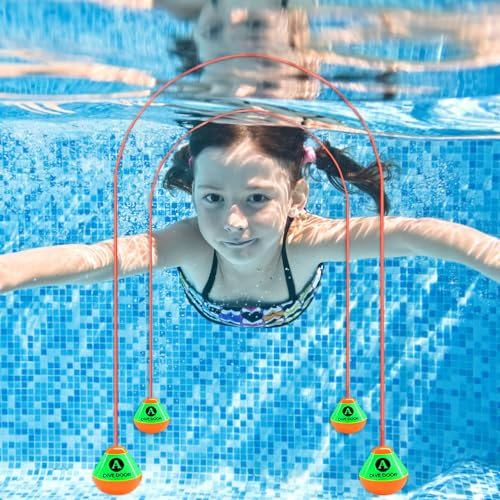 Riisoyu 2 PCS Anelli da Immersione, 2.5m Giocattoli da Immersione Nuoto Giochi Piscina Anelli da Immersione Giocattolo Subacqueo Estivi Gioco Acqua d'affondamento Addestramento Regalo per Bambini