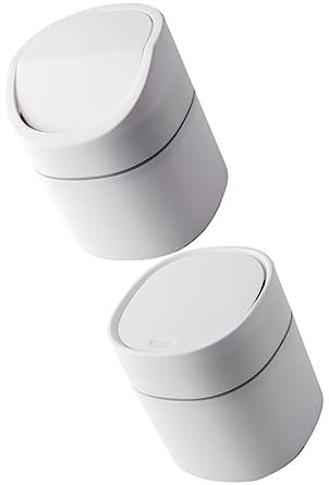 Zerodeko 2 Pièces Poubelle De Bureau Poubelle En Plastique Petite Poubelle En Plastique Poubelle En Plastique Avec Couvercle Poubelle De Table Poubelle Avec Couvercle Minuscule Poubelle De
