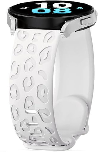 Leopard Armband Silikon für Garmin Vivoactive 6/5/3, 20mm Sport Armbänder Uhrenarmband, Ersatzarmband für Garmin Vivomove 3/Sport/Style/Luxe/Trend/HR,D2 Air X10/Bounce 2
