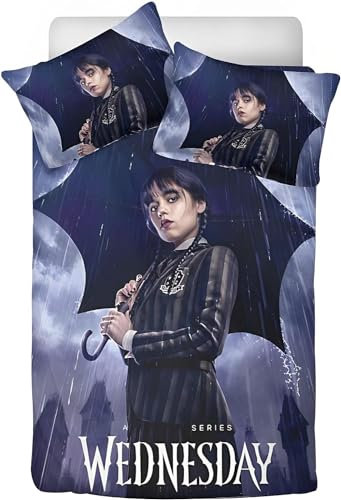 WOLWES Mädchen Bettwäsche 135x200 Horrorfilm Bettbezug 135×200 Kinderbettwäsche Mit 1 Kissenbezüge 80 x 80,Bettwäsche Set 2 Teilig Für Jungen Mädchen Schlafzimmer Atmungsaktiv Mikrofaser(C5)