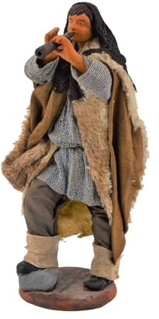 Holyhome Pifferaio – Neapolitanische Krippe, Terrakotta, bekleidet, hergestellt und handbemalt, Made in Italy (Cm15 (5,90 Zoll)