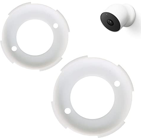 TEYOUYI Mounting Plate for Google Nest Camera Replacement Part for Nest Cam Outdoor (Battery) Locking Collar,Accessory for Nest Cam Outdoor 2PCS White