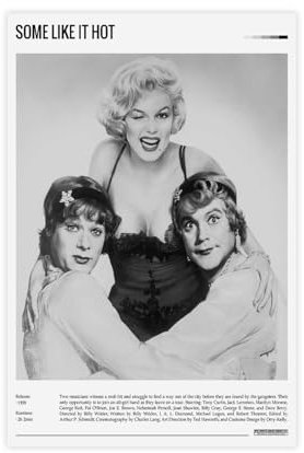 EYEZER Some Like It Hot. - Filmposter auf Leinwand, Schlafzimmer, Dekoration, Sport, Landschaft, Büro, Raumdekoration, Geschenk, ungerahmt, 30 x 45 cm