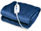 COSTWAY Electric Heated Throw Blanket, Soft Flannel Electric Over Blanket with 4 Heat Levels, 8-Hour Auto-Off Timer and Overheat Protection, Machine Washable Blanket Heating Throw (Blue, 150x200cm)