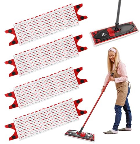 Neiveino 4 Piezas Recambio Fregona para Vileda Ultramax XL Mopa Microfibra Kit,51x14cm para Vileda Ultramat XL Recambio, para Atrapa Fácilmente la Suciedad, Limpia tu Piso